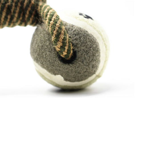 Dumbbell Rope Tennis Ball Chew Toy – Teeth Cleaning Fun – Best Puppy Pick - Best Puppy Pick