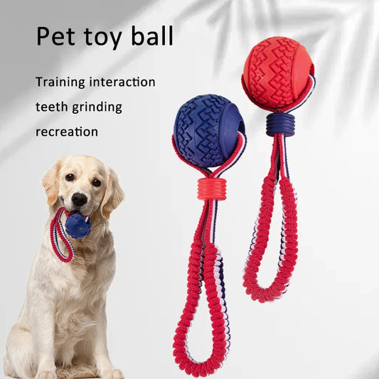 Interactive Dog Toy Ball with Rope – Chew, Play, Train - Best Puppy Pick