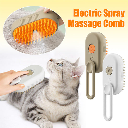 3-in-1 Steam Brush for Pet Grooming & Massage - Best Puppy Pick