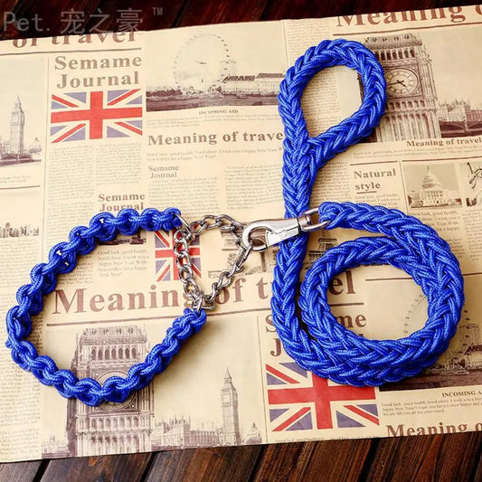 Double Rope Large Dog Leash & Metal P Chain Buckle - Best Puppy Pick